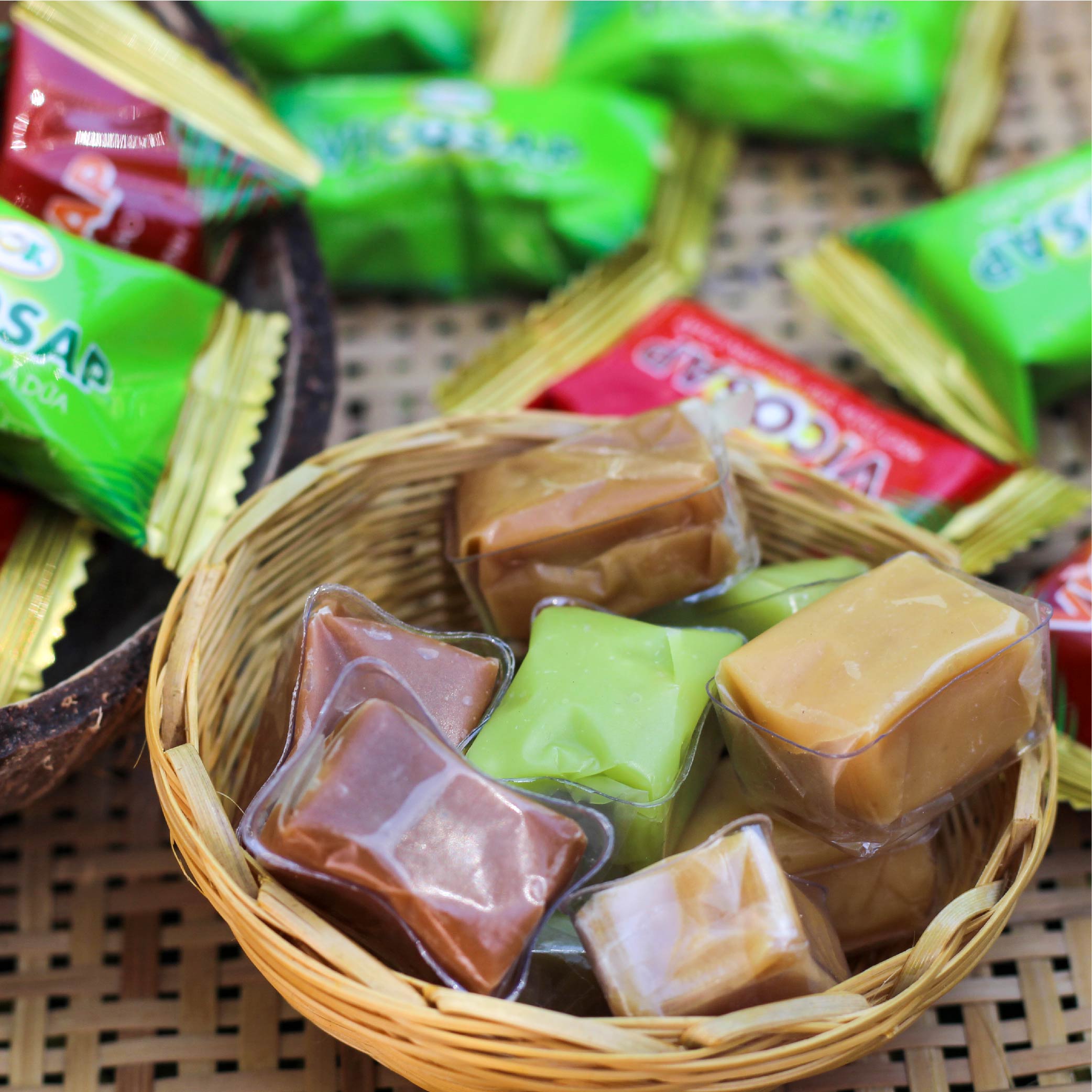 Kẹo dừa sáp Vicosap mix (6 vị) - Hộp 200g